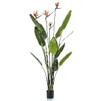 Bilde av Emerald Kunstig plante Strelitzia med 4 blomster i potte 150 cm - Kunstig flora - Kunstig plante blomst