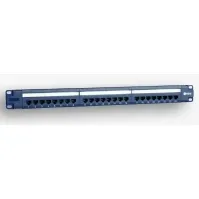 Bilde av EmiterNet Panel 19, 24xRJ45 UTP cat.5e (1U) with shelf, blue (PoE) PC tilbehør - Nettverk - Patch panel