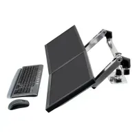 Bilde av Ergotron LX Dual Side-by-Side Arm - Monteringssett (skrivebordsklemmemontering, kausemontering, stang, 2 leddarmer, 2 utvidelsesbraketter, T-bøyle, sokkel) - Patented Constant Force Technology - for 2 LCD-skjermer - aluminium, stål - polert aluminium - sk