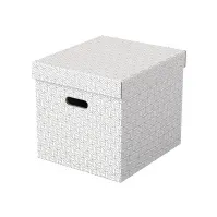 Bilde av Esselte Cube - Gaveeske - 36.5 cm x 32 cm x 31.5 cm - hvit - pakke av 3 Arkivering - Arkiv bokser / Mapper - Oppbevaringsbokser