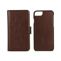 Bilde av Essentials Detachable 2 in 1 - Lommebok for mobiltelefon - polyuretan - mørk brun - for Apple iPhone 7, 8 Tele & GPS - Mobilt tilbehør - Deksler og vesker