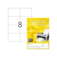 Bilde av Etiketter TopStick 105x74 mm hvid - (100 ark x 8 stk.) Papir & Emballasje - Etiketter - Laseretiketter