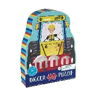 Bilde av FLOSS&ROCK Digger 12pc Shaped Jigsaw with Shaped Box - 44P6422 - Leker