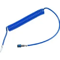 Bilde av FLOWCONCEPT PU spiralslange blå, længde 10m arbejdslængde 8,0m tilslutning kobling/nippel El-verktøy - Luftverktøy - Trykkluftslange