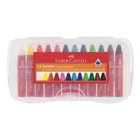 Bilde av Faber-Castell Jumbo - Fargeblyant - voks (en pakke 12) Skole og hobby - Faste farger - Fargekritt til skolebruk