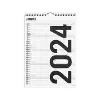 Bilde av Familiekalender Black and white 7 kolonner 24 0665 60 Papir & Emballasje - Kalendere & notatbøker - Kalendere
