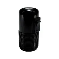 Bilde av Fatning krone E27 10mm sort med afbryder udvendig gevind Belysning - Tilbehør & Reservedeler - Lampefester