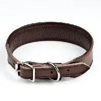 Bilde av Feel Leather Basic Wide Halsbånd Brun (3,5 x 40 cm) Hund - Hundeutstyr - Hundehalsbånd
