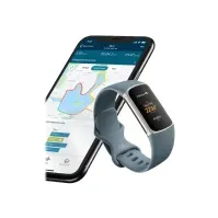 Bilde av Fitbit Charge 5 - Platina rustfritt stål - aktivitetssporer med uendelighetsbånd - silikon - blått stål - håndleddstørrelse: 130-210 mm - display 1.04 - Bluetooth, NFC Sport & Trening - Pulsklokker og Smartklokker - Pulsklokker