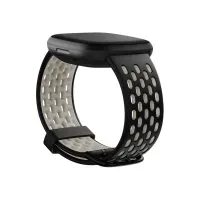 Bilde av Fitbit Sport Band - Klokkestropp for smart armbåndsur - Liten størrelse - svart, månehvit - for Fitbit Sense, Versa 3 Helse - Pulsmåler - Tilbehør