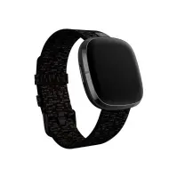 Bilde av Fitbit Woven Band - Klokkestropp for smart armbåndsur - Stor størrelse - koksgrå - for Fitbit Sense, Versa 3 Helse - Pulsmåler - Tilbehør