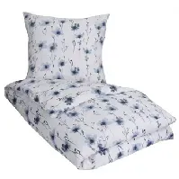 Bilde av Flanell sengesett - 200x200 cm - Flower Blue - 100% bomullsflanell - By Night Sengetøy , Dobbelt sengetøy , Dobbelt sengetøy 200x200 cm