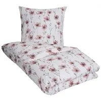 Bilde av Flanell sengetøy - 150x210 cm - Flower Rose - 100% bomullsflanell - By Night Sengetøy ,  Enkelt sengetøy , Sengetøy 150x210 cm