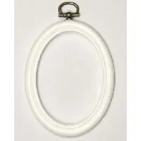 Bilde av Flexiramme oval hvit Strikking, pynt, garn og strikkeoppskrifter