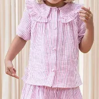 Bilde av Fliink Ciao Stripe T Skjorte Cloud Dancer Pink Stripe - Babyklær