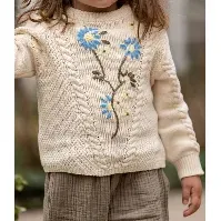Bilde av Fliink Flower Embroidered Pullover Sandshell - Babyklær