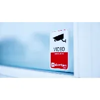 Bilde av Forebyggende videoklistremerker (3-pakning), dobbeltsidig, UV Alarmskilt