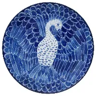 Bilde av Götefors Porslin Selma asjett, 21 cm, blå fugl Asjett