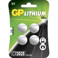 Bilde av GP BATTERIES GP CR2025, 4-pak Batterier og ladere,Litiumbatterier,Knappeceller