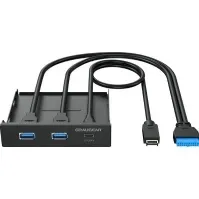 Bilde av GRAUGEAR USB-HUB Multi Front Panel, USB 3.2 Gen2 Type-C retail PC tilbehør - Kabler og adaptere - USB Huber