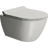 Bilde av GSI Pura vegghengt toalett, uten skyllekant, rengjøringsvennlig, matt grå Baderom > Toalettet
