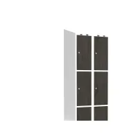 Bilde av Garderobeskab 2x400 mm Lige tag 3-delt søjle Laminat dør Nocturne wood Cylinderlås Kjøkkenapparater - Storkjøkken utstyr - Inventar - Skap