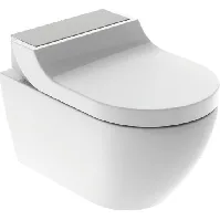 Bilde av Geberit AquaClean Tuma Comfort dusjtoalett, uten skyllekant, rengjøringsvennlig, børstet stål/hvit Baderom > Toalettet