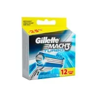 Bilde av Gillette Mach 3 Turbo 12stk Hårpleie - Skjegg/hårtrimmer - Barberblader