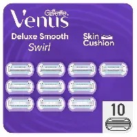 Bilde av Gillette Venus Deluxe Smooth Swirl Skin Cushion Razor Blades 10pc Helse & velvære - Hårfjerning - Barberhøvel og barberblad
