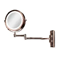 Bilde av Gillian Jones- Double sided wall mirror w. LED - x1/x10 magnification - kobber - Skjønnhet