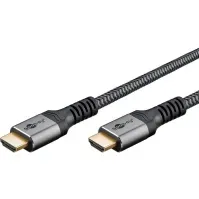 Bilde av Goobay 64996, 5 m, HDMI Type A (Standard), HDMI Type A (Standard), 18 Gbit/s, Grå PC tilbehør - Kabler og adaptere - Videokabler og adaptere