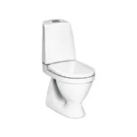 Bilde av Gustavsberg Nautic toilet med åben skyllerand, lukket S-lås, Ceramic Plus samt hvid toiletsæde m/Soft Close & Quick Release funktion Rørlegger artikler - Baderommet - Toalettseter
