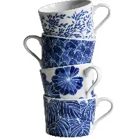 Bilde av Götefors Porslin Botanica kopp, 4 stk, blå Kopp