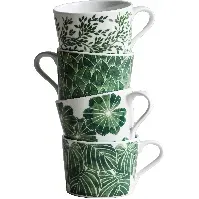 Bilde av Götefors Porslin Botanica kopp, 4 stk, grønn Kopp