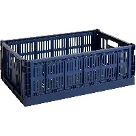 Bilde av HAY Colour Crate oppbevaringsboks large, dark blue Oppbevaringsboks