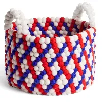 Bilde av HAY Perleoppbevaringskurv med håndtak, red basket weave Kurv