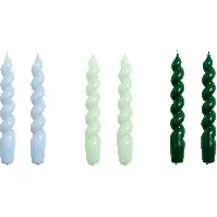 Bilde av HAY Spiral lys-sett 6 stk, blå/grønn Lys