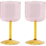 Bilde av HAY Tint vinglass, 2 stk, rosa/gul Glass