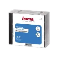 Bilde av Hama CD Double Jewel Case Standard, Pack 5, 2 disker, Gjennomsiktig PC-Komponenter - Harddisk og lagring - Medie oppbevaring
