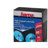 Bilde av Hama DVD Slim Double-Box 10, Black, 2 disker, Sort PC-Komponenter - Harddisk og lagring - Medie oppbevaring