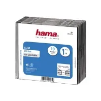 Bilde av Hama - Tynn CD-oppbevaringseske - kapasitet: 1 CD - transparent svart (en pakke 10) PC-Komponenter - Harddisk og lagring - Medie oppbevaring