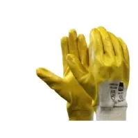 Bilde av Handske fortuna yellow str. 10 - Basishandske bomuld syet med ribkrave - nitril belægning Klær og beskyttelse - Hansker - Arbeidshansker