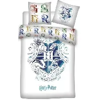 Bilde av Harry Potter sengetøy - 140x200 cm - Harry Potter - Blå Hogwarts våpenskjold - 2 i 1 design - 100% bomull Sengetøy , Barnesengetøy , Barne sengetøy 140x200 cm