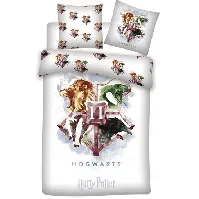 Bilde av Harry Potter sengetøy - 140x200 cm - Harry Potter - Lilla Hogwarts våpenskjold - 2 i 1 design - 100% bomull Sengetøy , Barnesengetøy , Barne sengetøy 140x200 cm