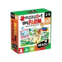 Bilde av Headu Puzzle 8+1 Farm Leker - Spill - Gåter
