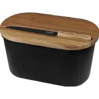 Bilde av Husla bread basket, bamboo-steel, with cutting board (73935) Kjøkkenutstyr - Oppbevaring