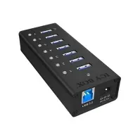 Bilde av ICY BOX IB-AC618 - Hub - 7 x SuperSpeed USB 3.0 - stasjonær PC tilbehør - Kabler og adaptere - USB Huber