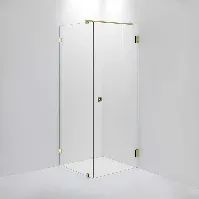Bilde av INR Iconic Nordic Rooms Dusjhjørne ARC 13 Original Brushed Brass / 80x80cm Klart Glass Dusjhjørne