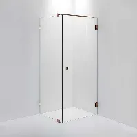 Bilde av INR Iconic Nordic Rooms Dusjhjørne ARC 13 Original Brushed Stainless / 80x90cm Klart Glass Dusjhjørne