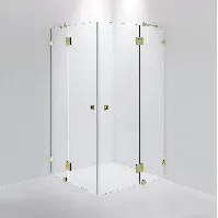 Bilde av INR Iconic Nordic Rooms Dusjhjørne ARC 16 Måltilpasset Brushed Brass / Opal Klart Glass Dusjhjørne